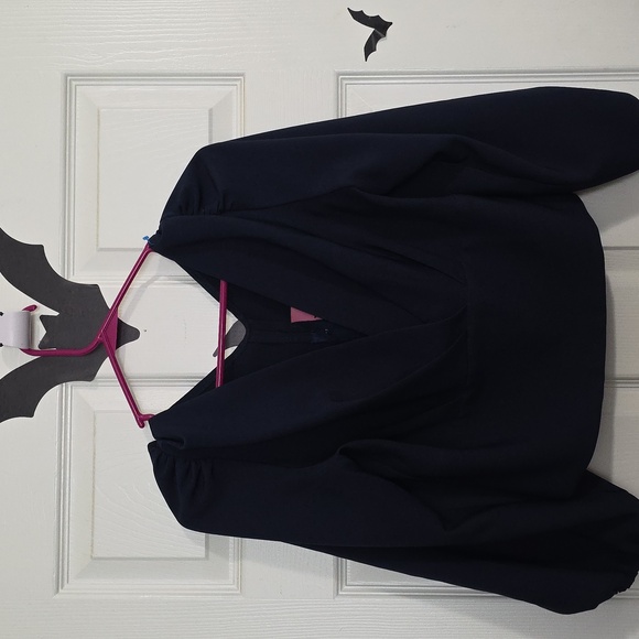 Vixen by Micheline Pitt Navy Blue Bawdy top L large - Picture 4 of 7